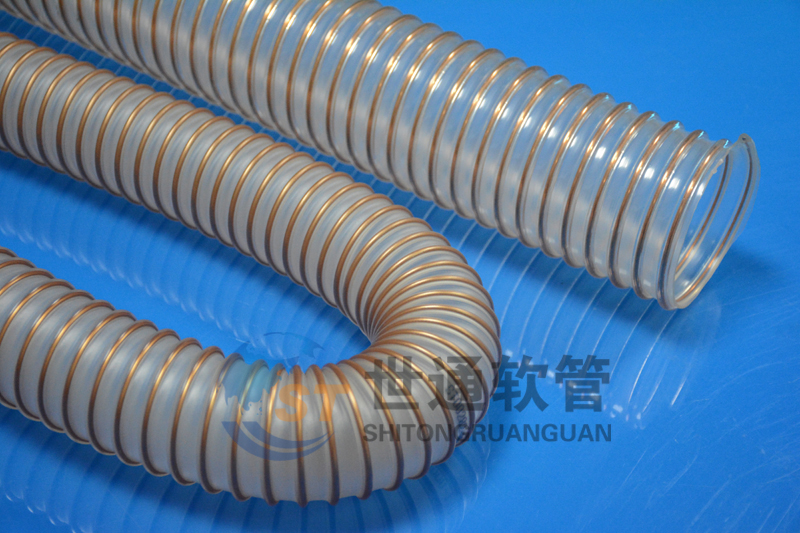 PU 鋼絲軟管，PU鋼絲管，PU聚氨酯鋼絲波紋管，耐磨工業(yè)吸塵通風(fēng)軟管 