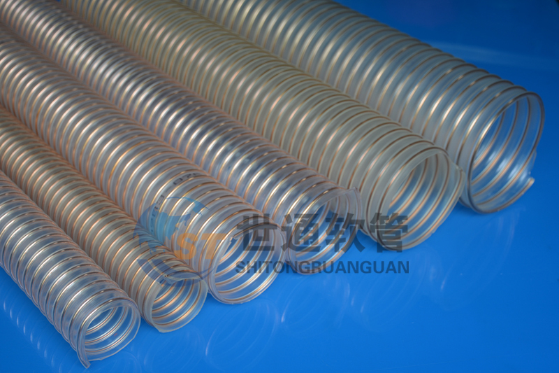 PU 鋼絲軟管，PU鋼絲管，PU聚氨酯鋼絲波紋管，耐磨工業(yè)吸塵通風(fēng)軟管 